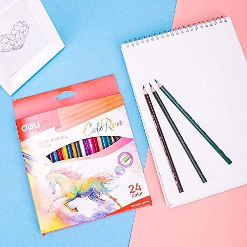 Set of 24 colorful Playzokids color pencils arranged in a box with vibrant lead tips, ideal for drawing and coloring.