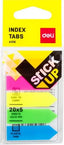 Colorful Playzokids deli film index tabs, 43x12mm, in five vibrant colors for organizing and labeling documents.