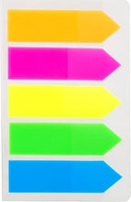 Colorful Playzokids deli film index tabs, 43x12mm, with five different colors arranged in a row on a white background.
