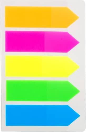 Colorful Playzokids deli film index tabs, 43x12mm, with five different colors arranged in a row on a white background.