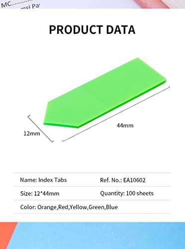 Colorful Playzokids deli film index tabs, 43x12mm, in five bright colors, ideal for organizing documents and labeling.