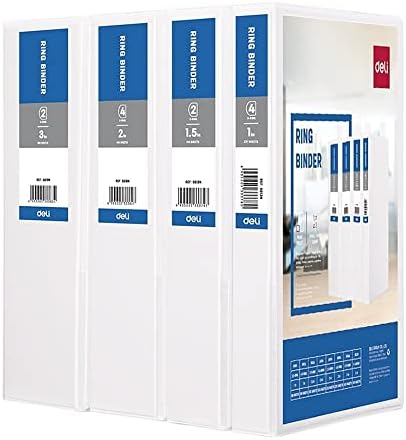 Playzokids Deli A4 presentation 2D ring binder with 3-inch rings, suitable for organizing documents and presentations.