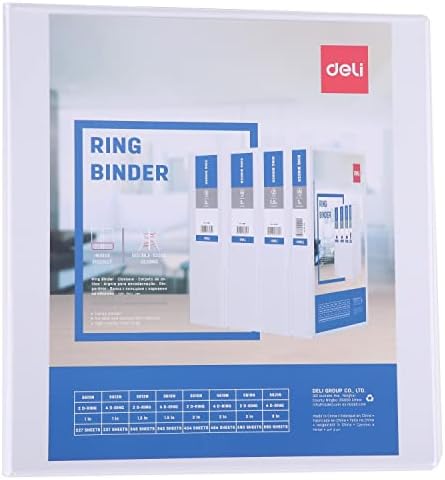 Playzokids Deli A4 presentation 2D ring binder, 3-inch capacity, with colorful design and sturdy construction for organizing documents.