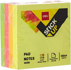 Colorful Playzokids Deli Neon Sticky Notes 3x3 in assorted colors on a white background