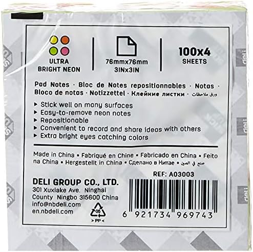 Deli Neon Sticky Note 3x3 (ASST) Secondary image