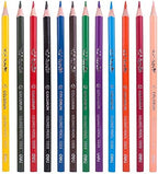 Deli Color Pencil set with 12 vibrant colored pencils arranged in a row on a white background.