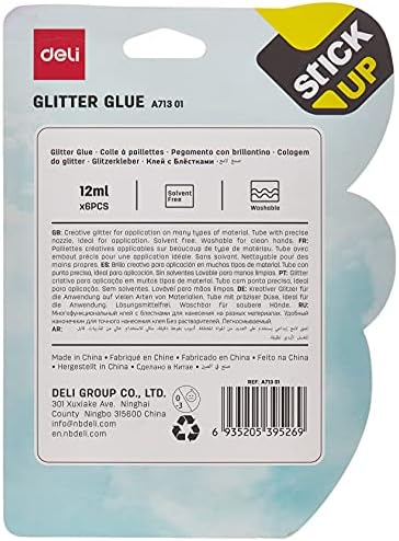 Deli Glitter Glue 12ml(1x6)(Shiny) Secondary image