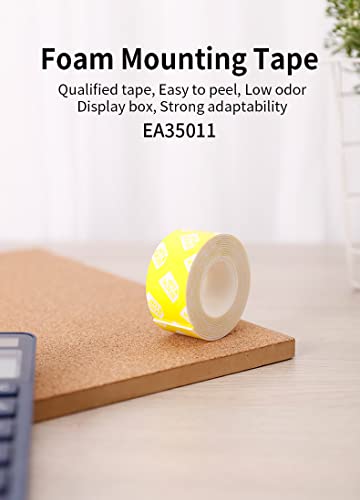 Playzokids Deli Double Sided Mounting Tape 1mm x 25.4mm x 5m, showing the tape roll and adhesive sides for mounting projects.