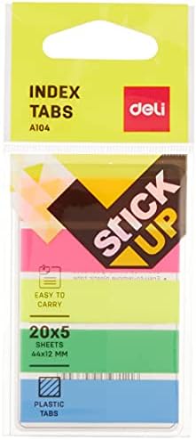 Playzokids Deli Index Tabs 45×12 mm sticky page markers, colorful and reusable for organizing documents and bookmarks.