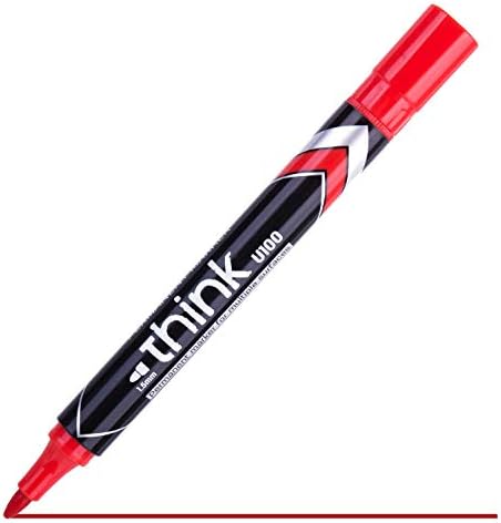 Red bullet tip permanent marker from Playzokids, showing the marker with a red cap and label, ideal for writing and drawing. Main image