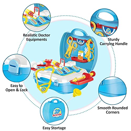Suitcase Doctor Kit Toy Set with Medical Accessories