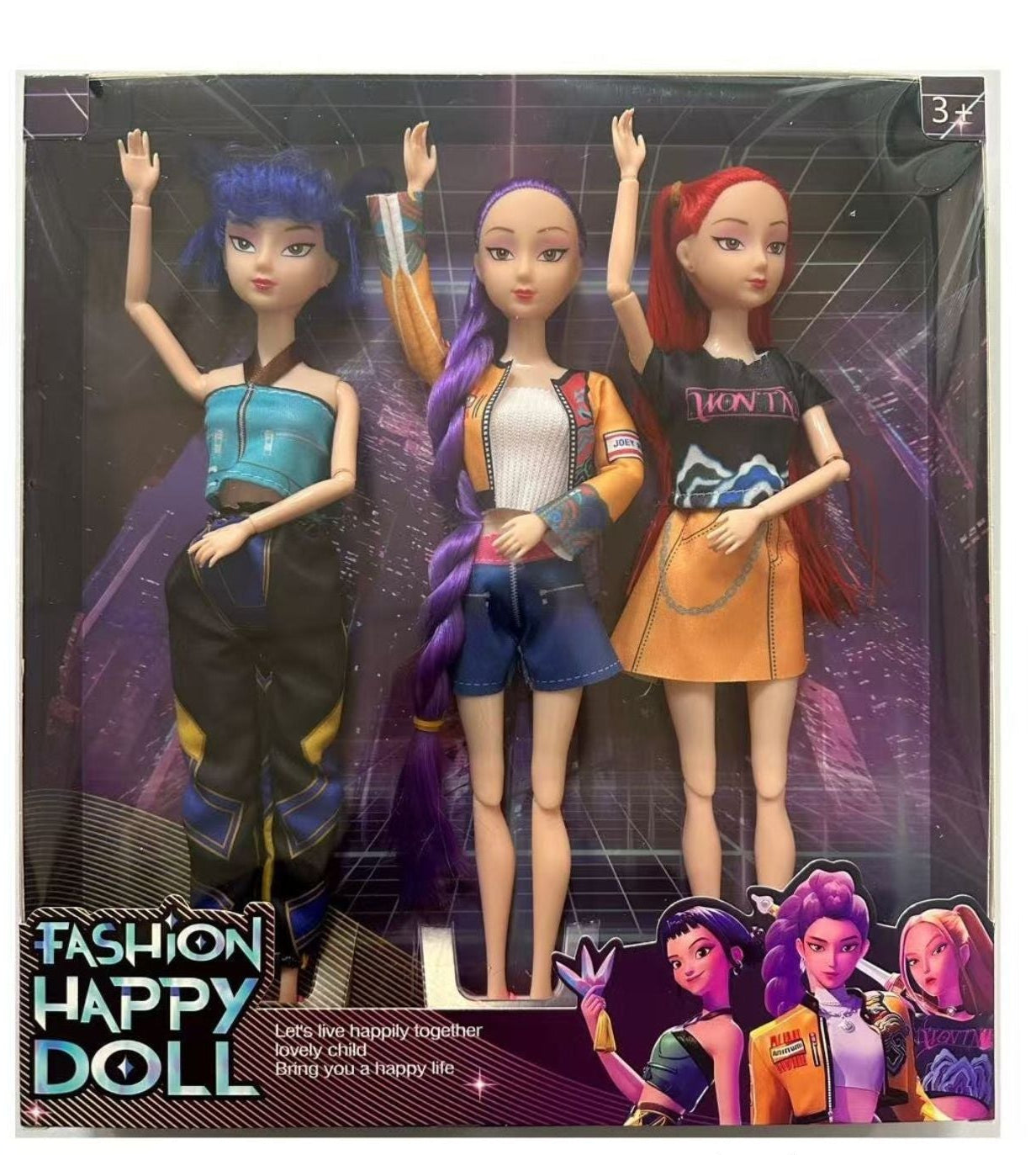 K Pop Fashion Happy Dolls Figures 3 in 1 Collectible Main image
