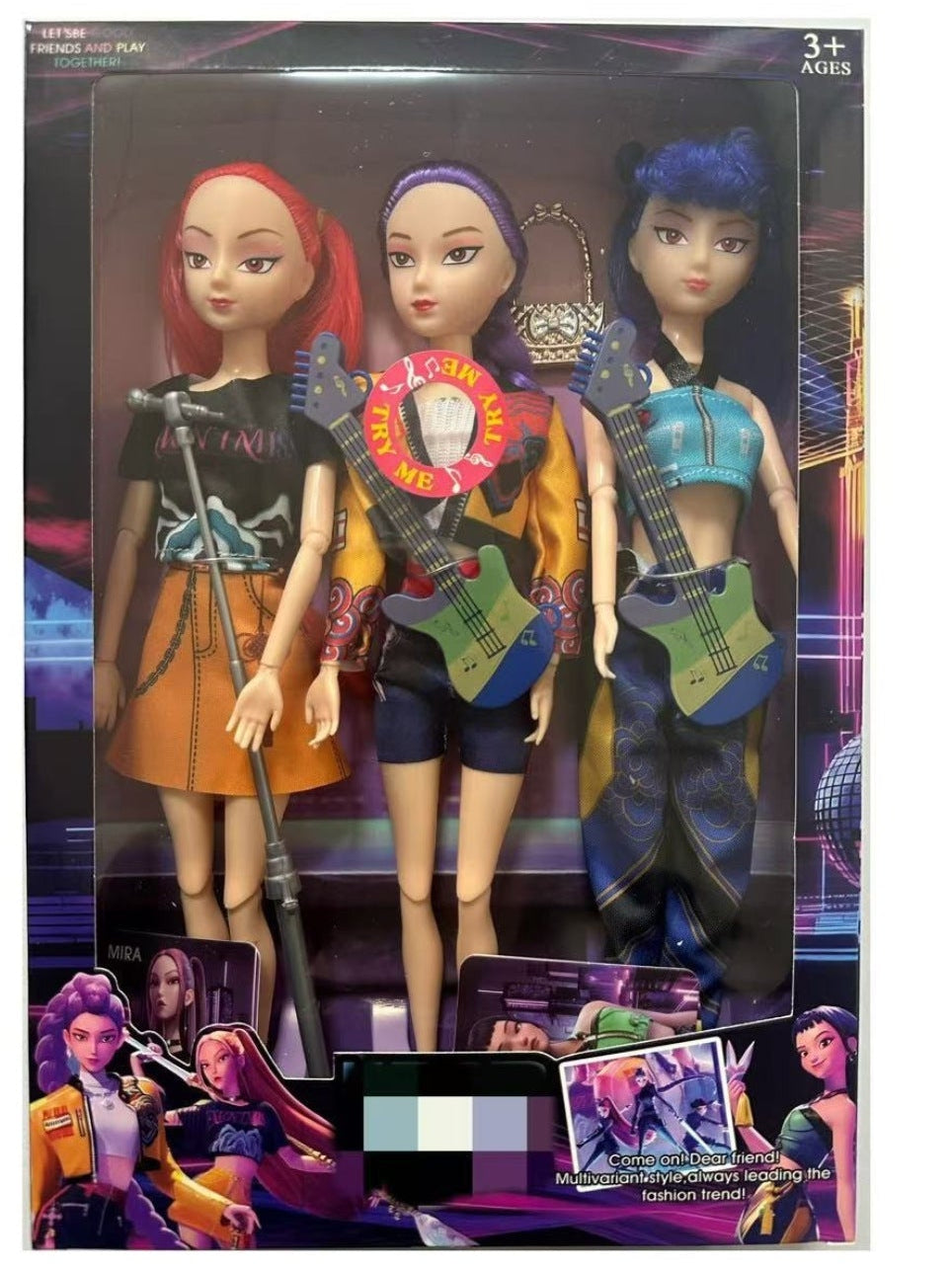 K Pop Girls Dolls Stage Girls  3 in 1 Collection With Light & Sound Main image