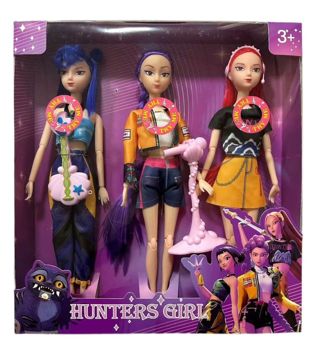 K Pop Hunters Girls Figures 3 in 1 Series with Light & Sound Main image