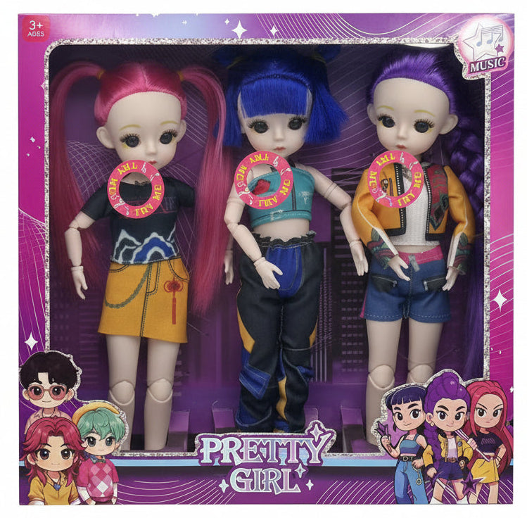K Pop Pretty Girls Dolls 3 in 1 Music Version