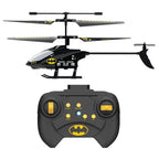 Bladez Toys RC Batman Gyro 2CH helicopter with black and yellow design, remote control and spinning rotor blades.