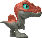 Jurassic World Mighty Biters Spinosaurus toy with detailed scales and open mouth, designed for kids and collectors.