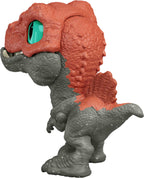 Jurassic World Mighty Biters Spinosaurus toy with detailed features and vibrant colors, suitable for children and collectors.