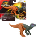 Jurassic World Rebirth Frenzy Pack Lani action figure with detailed dinosaur accessories and packaging.
