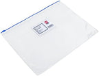 Playzokids Deli A4 PVC Zip Bag with clear design, durable zip closure, perfect for organizing documents and stationery.