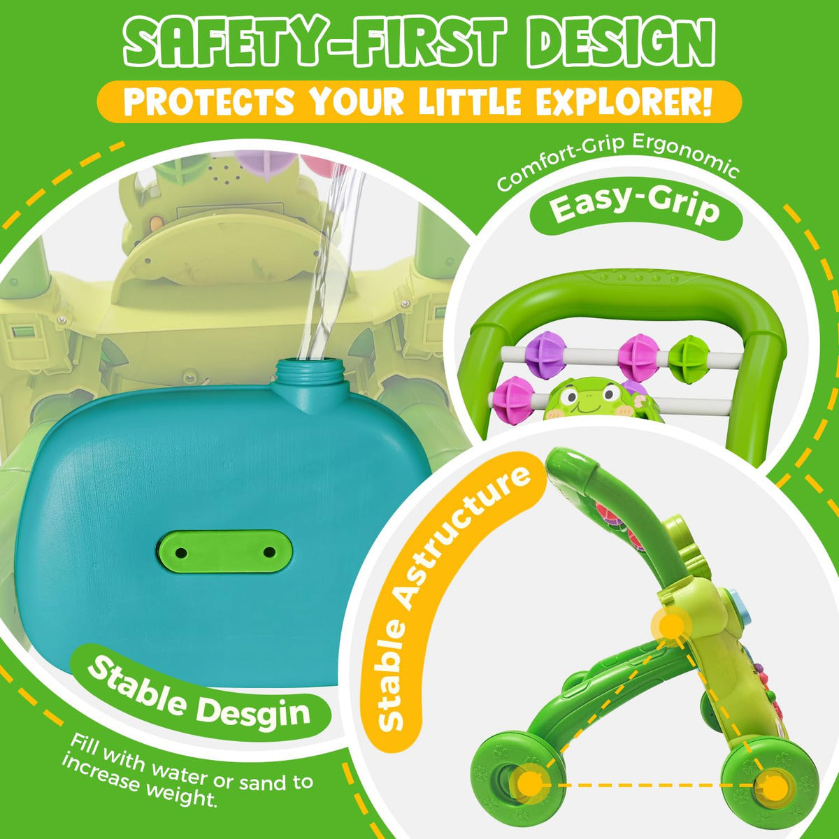 Baby Push Walker Early Educational Toy Color