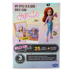 Playzokids GLO UP GIRLS doll with pink hair, wearing a spa robe and accessories, surrounded by 25 fashion surprises.