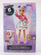 Playzokids Far Out Toys GLO-UP Girls Sadie doll with colorful outfit and styled hair, showcasing a fun, fashionable doll.