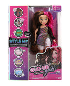 Playzokids GLO-UP Girls Erin blonde fashion doll with jewelry, hair gems, accessories, face stickers, makeup, and nails.