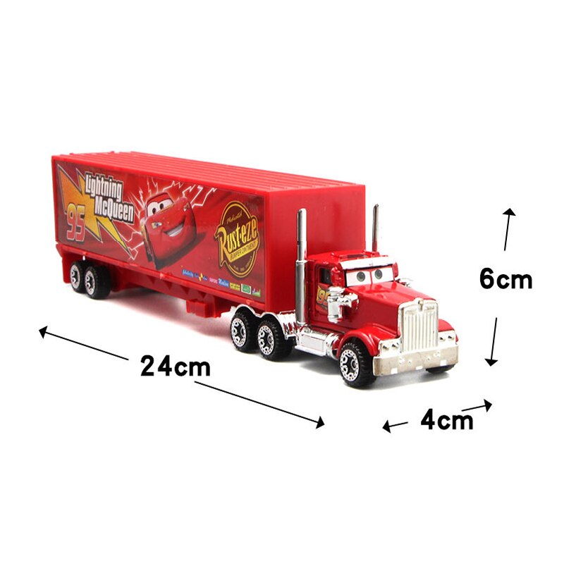 Set of seven Disney Pixar Cars 3 toys from the McQueen 7-piece collection, featuring colorful car figures and accessories.