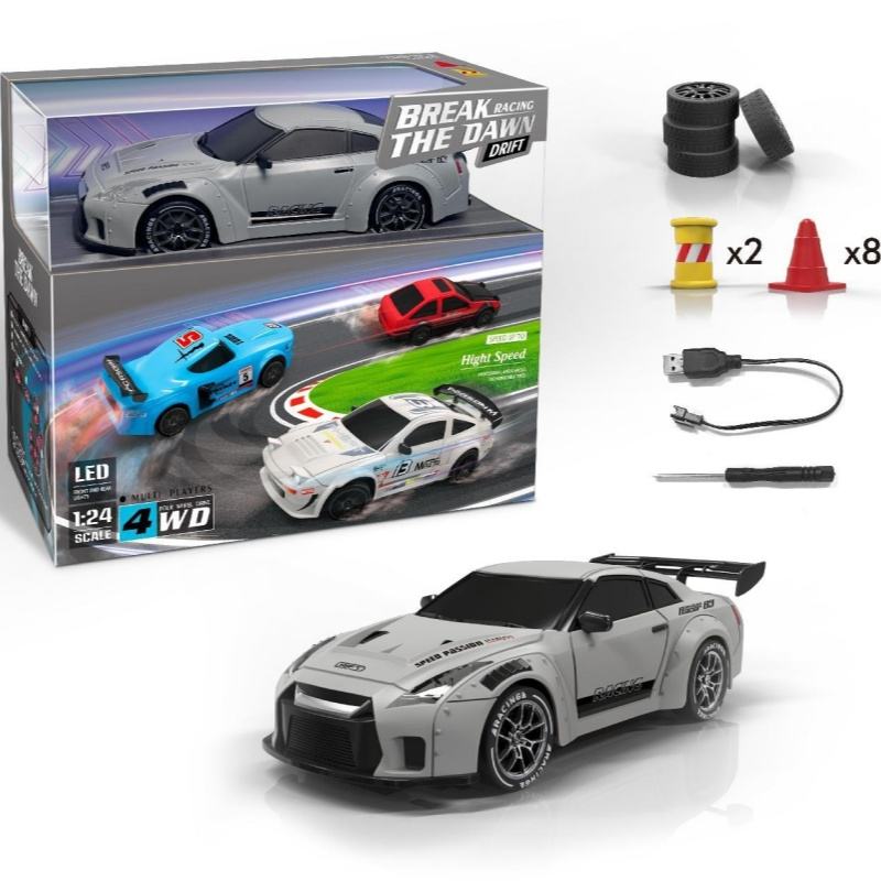 RC Drift Car – 4WD Sports Car with LED Lights & Track Accessories