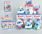 Stitch surprise figure from Disney, collectible plush toy with vibrant colors and detailed stitching design.