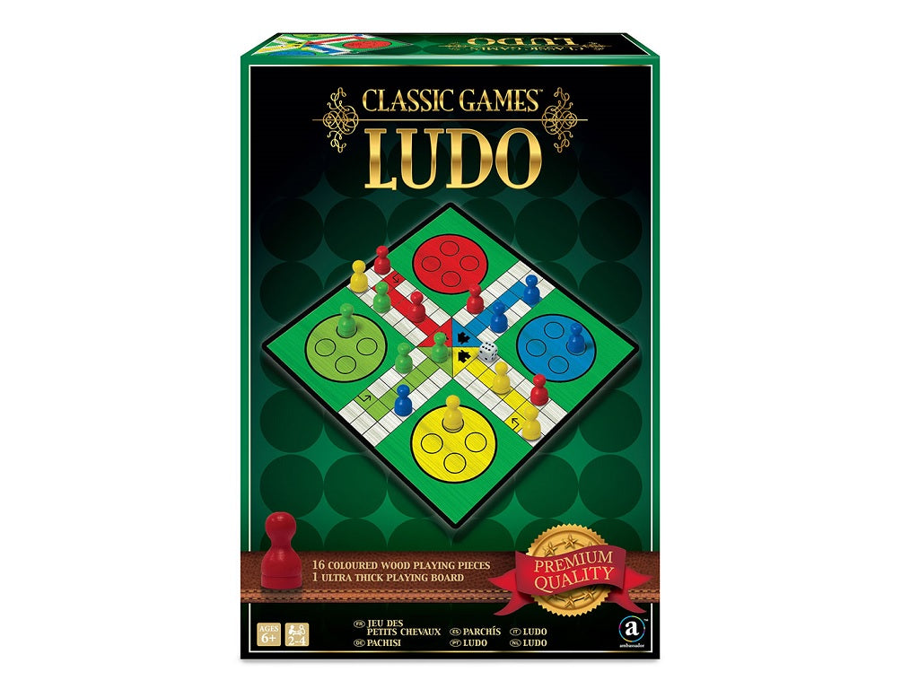 Playzokids Merchant Ambassador Classics LUDO game with colorful game board and playing pieces on a table. Main image