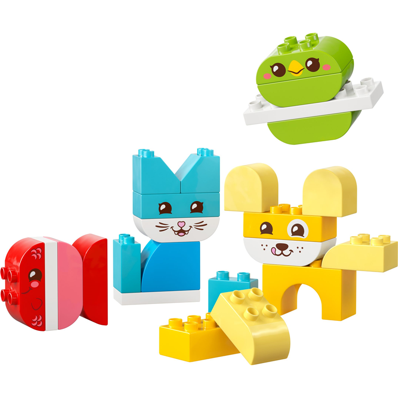 LEGO 10477 3-in-1 Creative Cute Pets DUPLO set featuring colorful, buildable animal figures for children.