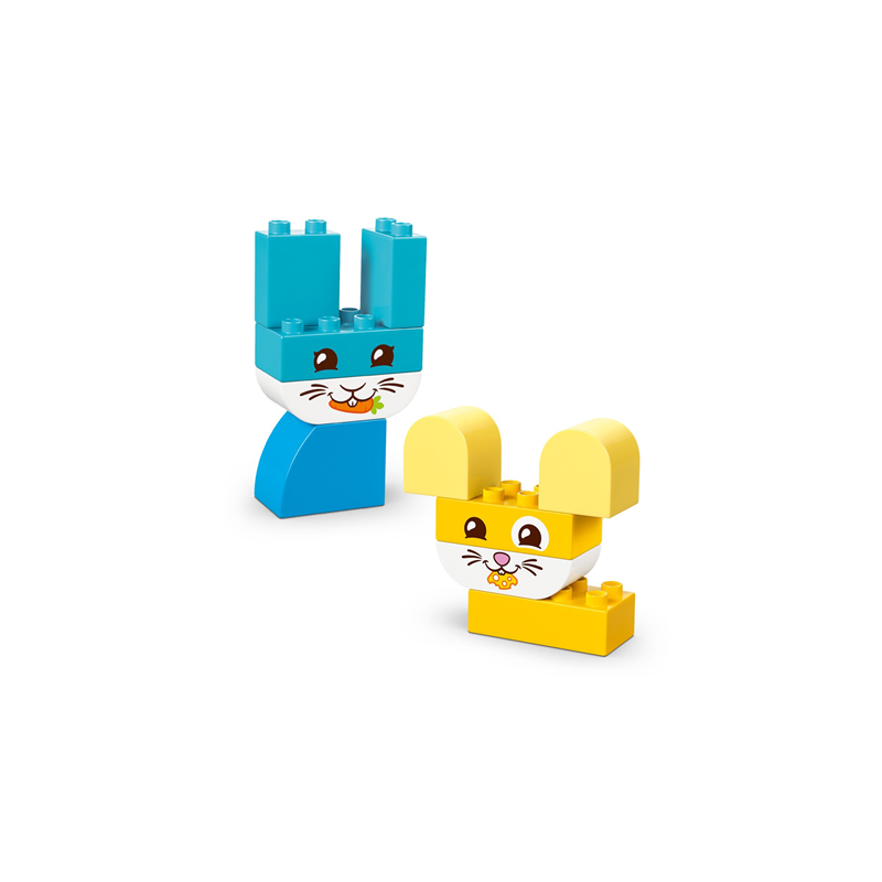 LEGO 10477 3-in-1 Creative Cute Pets building set featuring colorful LEGO DUPLO animal figures for kids' imaginative play.