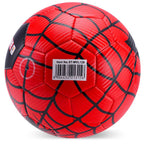 Close-up of a Marvel Spider-Man carbon fiber emblem with detailed black and red design on a smooth surface.