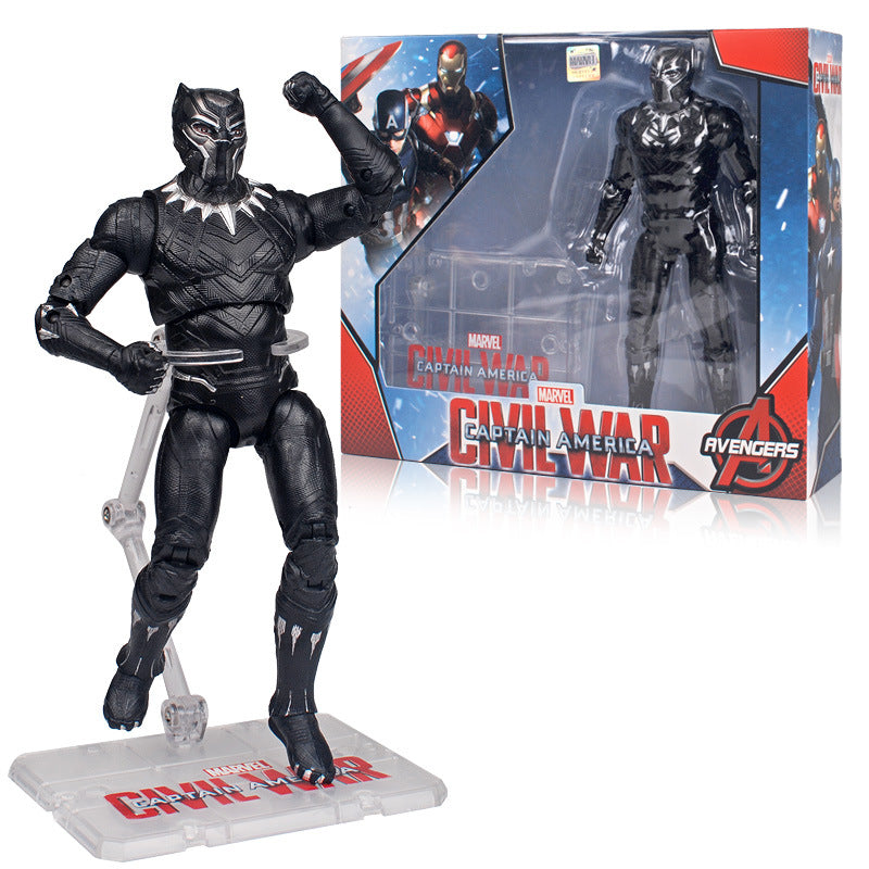 Marvel Black Panther comic hero figure, 7-inch collectible toy from the Marvel series, featuring detailed costume and pose