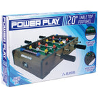 Power Play 20-inch tabletop football game with players and scoring rods, perfect for fun indoor toy entertainment.