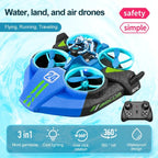 RC Flying Drone Car with LED Lights & Protective Cage