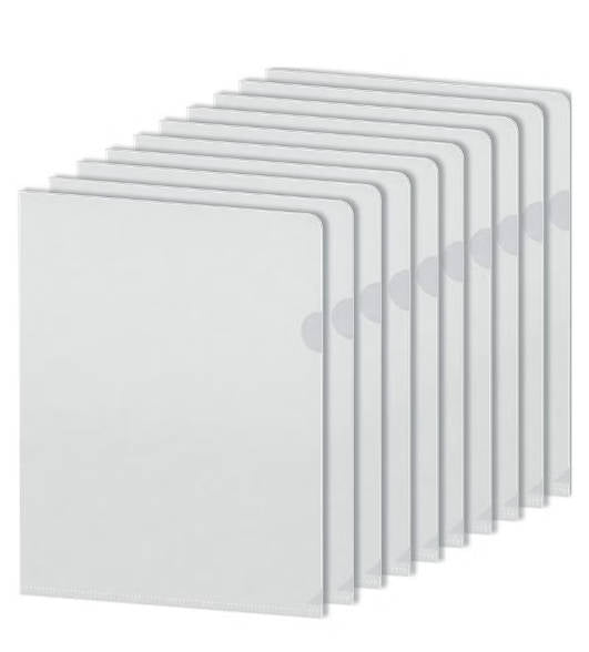 Playzokids Partner A4 plastic transparent folder with L-type design, suitable for organizing documents and files. Main image