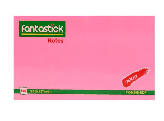 Pink Fantastick Neon Sticky Notes by Playzokids, 76.2 x 127mm, shown with bright, eye-catching sticky notes ready for notes or reminders.