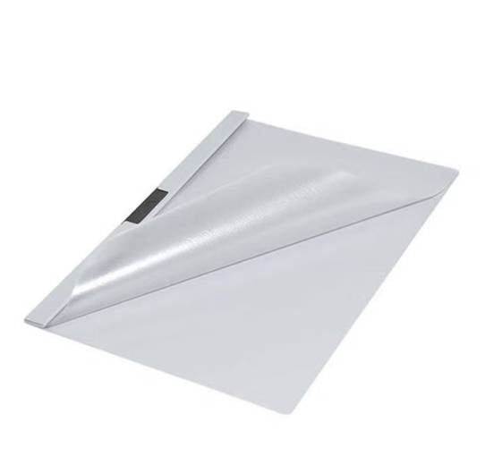 White DURACLIP 30 A4 clip folder by Playzokids featuring a sturdy metal clip and smooth plastic cover for document organization.