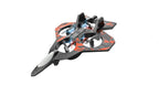 Remote controlled fighter toy airplane with 2.4GHz quadcopter design, featuring sleek wings and a compact, colorful body.