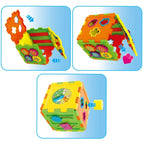 Colorful Tanny Toys shape sorting cube for kids, featuring various geometric shapes and bright colors for educational play.