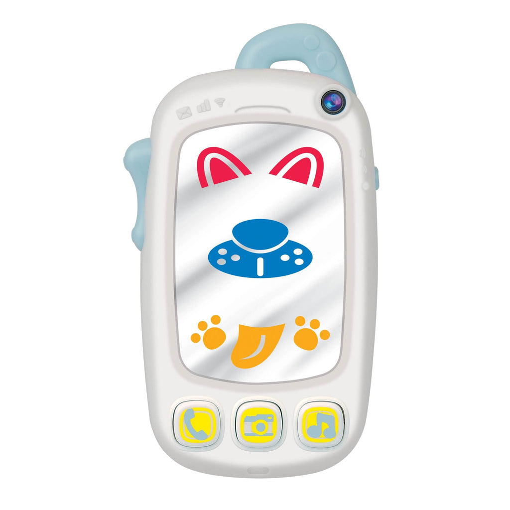 Winfun My First Baby Selfie Phone with colorful monkey design and pop-up camera, suitable for young children.