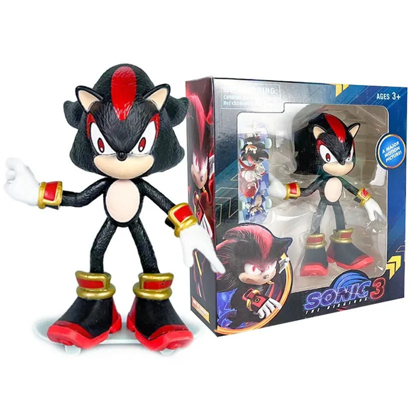 Playzokids Shadow the Hedgehog action figure with detailed black and red design, standing in a dynamic pose. Main image