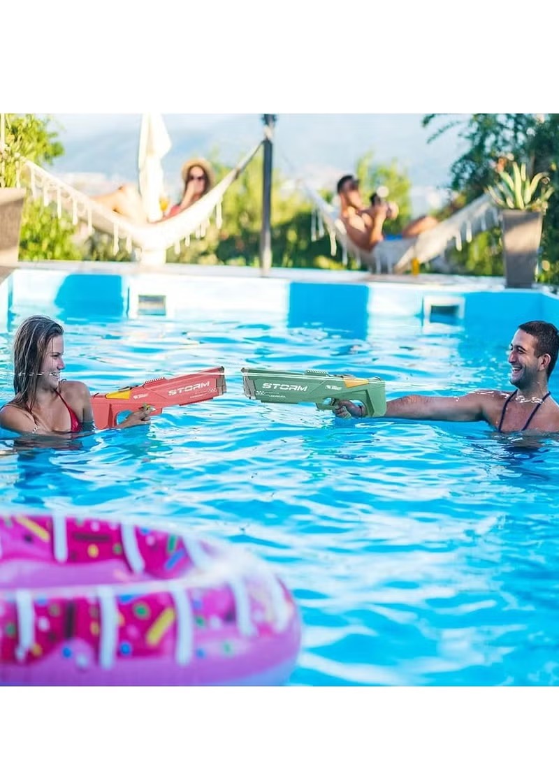 Playzo automatic electric water gun toy with bright colors and ergonomic design, perfect for outdoor water fights.