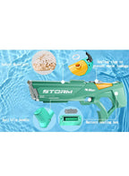 Playzo automatic electric water gun toy with colorful design and trigger, perfect for outdoor water fights and summer fun.