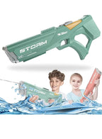 Playzo automatic electric water gun toy with a sleek design, ready for outdoor water fights and summer fun.