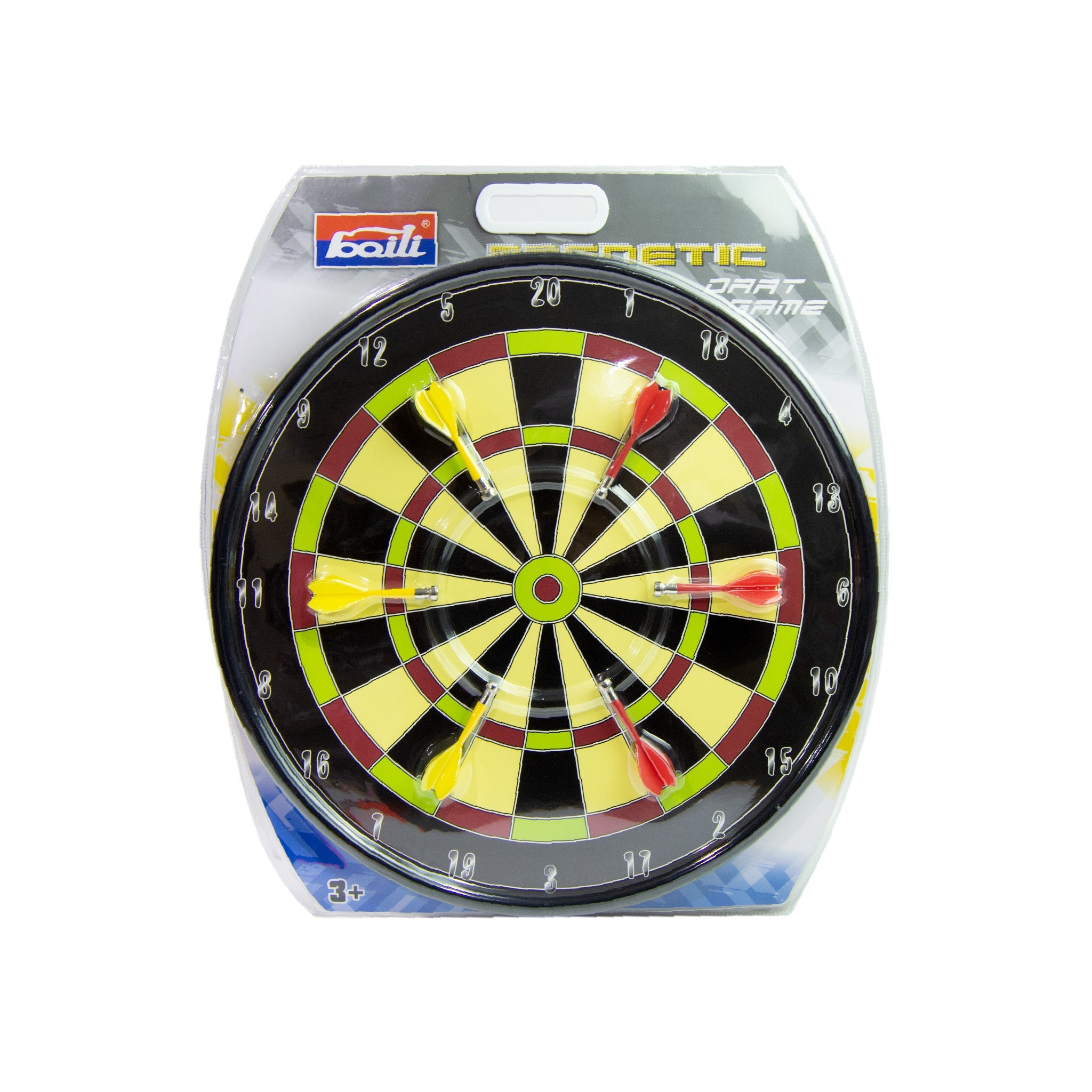 Playzokids magnetic dart board, 40.5cm game with colorful magnetic darts on a vibrant board for safe indoor fun. Main image