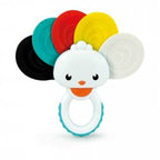 Colorful Tanny Kids funny rainbow peacock baby rattle designed for infants aged 3 months, soft and easy to grasp.